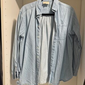 Sézane Light Blue Denim Button-Down Shirt